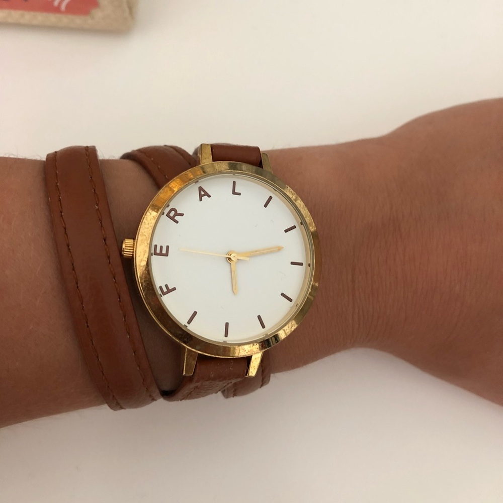 Feral women’s wrap around brown leather watch